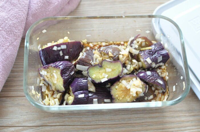 レンジ＆作り置き【ナスのやみつき香味ダレ】即食べもOK！トロ旨なすの常備菜レシピ