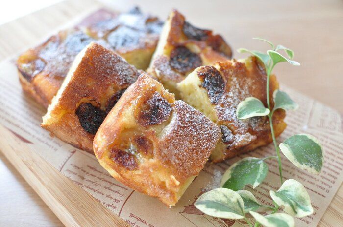 オーブン＆型不要【キャラメルバナナケーキ】卵焼き器とHMで作るしっとりフワフワ簡単レシピ