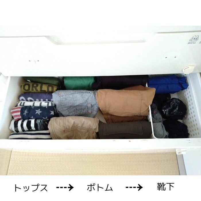 引出し1段でコーディネート完成！自分で着替えられる「子ども服収納」