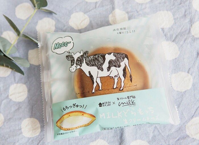 【ローソン】Milkコラボ第4弾!たっぷり、２種のチーズクリームがもっちり生地に包まれる「MILKどらもっち　生クリームチーズ」