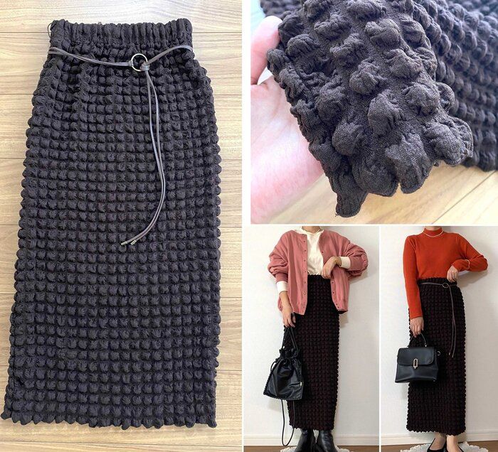 【しまむら】トレンド感バツグン！ぽこぽこナロースカートの可愛いが止まらない！？