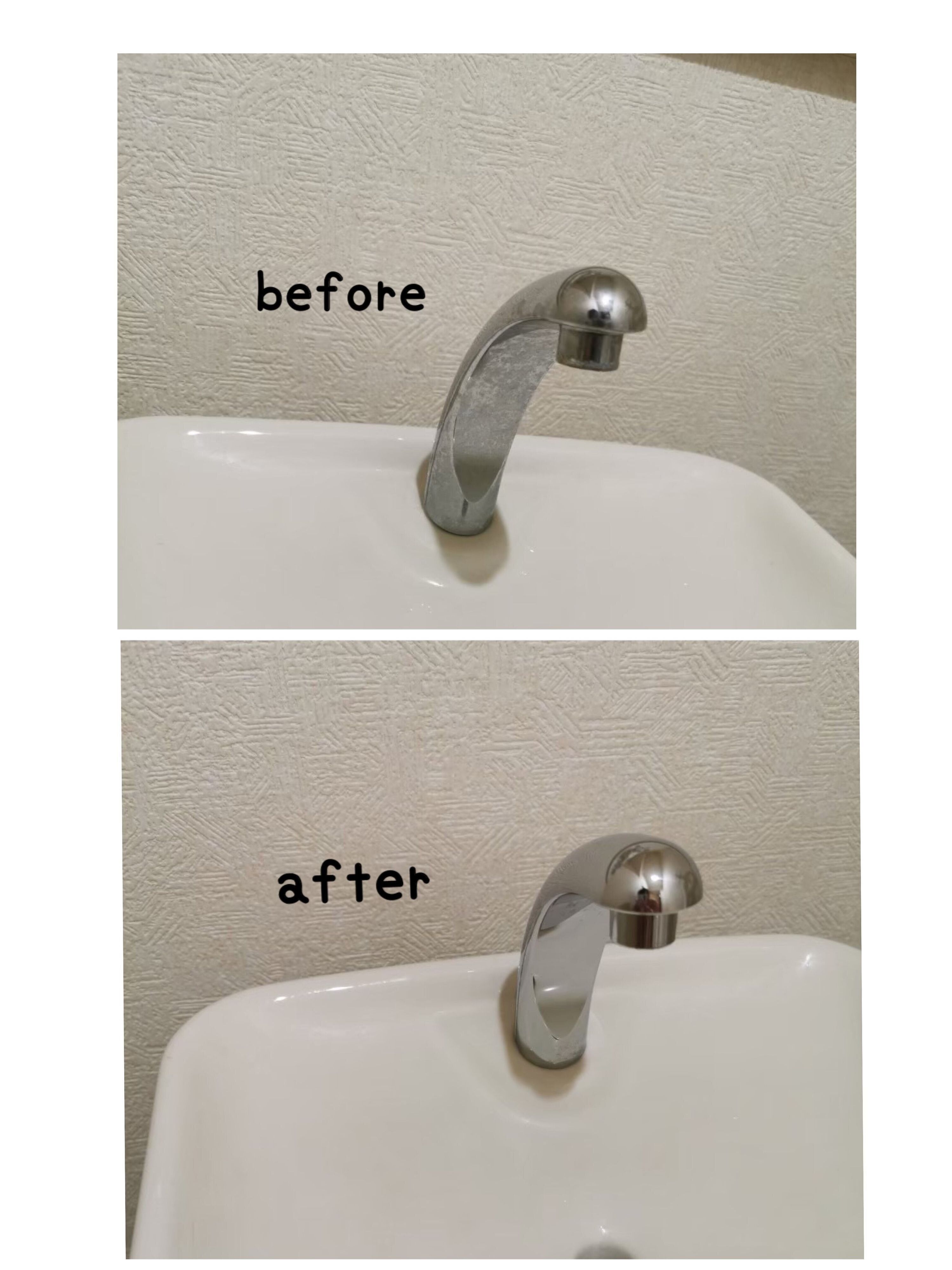 【100均グッズで！】トイレ蛇口の水垢固まり落とし