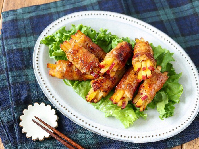 【材料２つ】ごはんに合う！さつま芋の豚バラ巻き