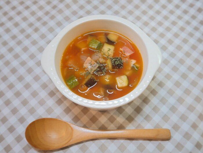 ケチャップで簡単！【夏野菜のミネストローネ】のつくり方