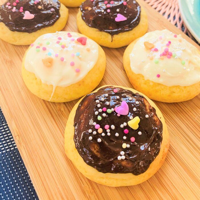 型不要【HM×豆腐で焼きドーナツ】もっちりフワフワ！素朴な味がクセになる。混ぜて焼くだけ簡単おやつレシピ