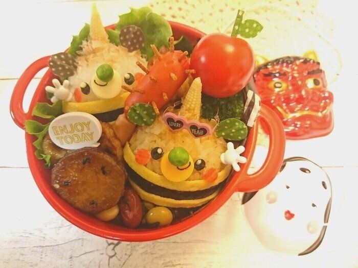 【節分】可愛い♡鬼くまちゃんズなお弁当♪