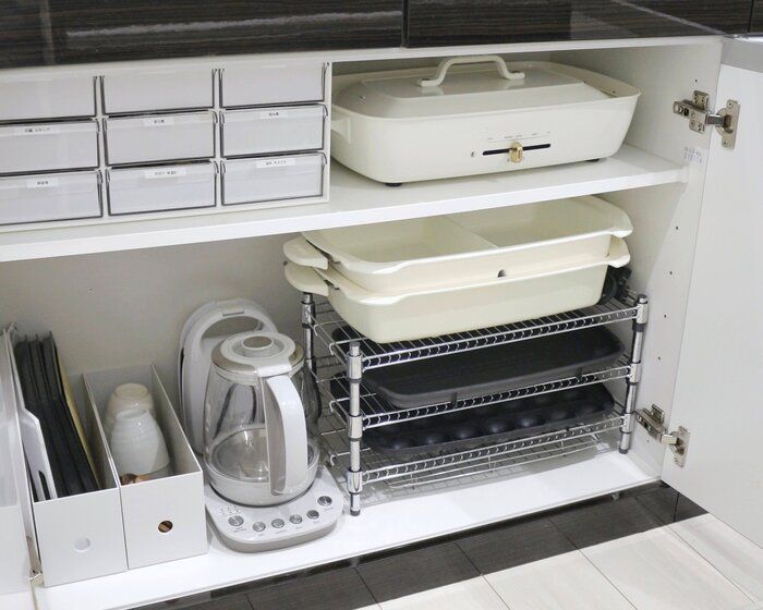 【DAISO】スチールラックでBLUNOホットプレートを使いやすく収納！