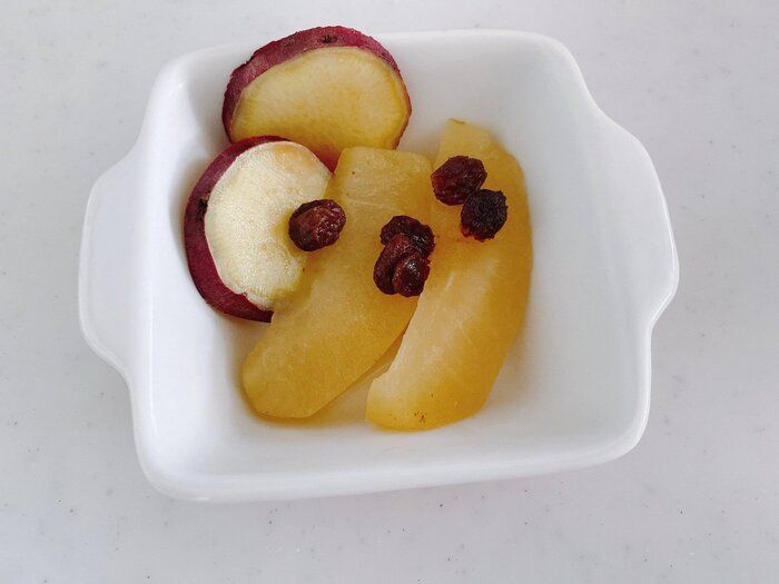 砂糖なしで十分美味しい！りんごとさつまいもの蒸し煮