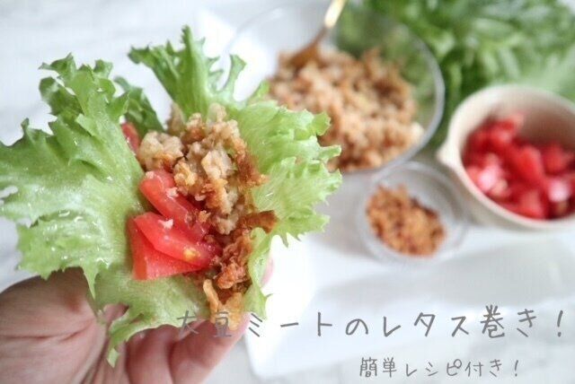 【簡単レシピ】大豆ミートで作る!ヘルシーで美味しい“レタスの大豆そぼろ巻き”!