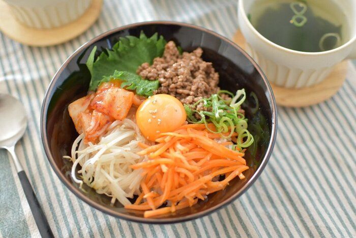 【15分で完成】献立に悩んだらビビンバに決まり！即席スープレシピ付き