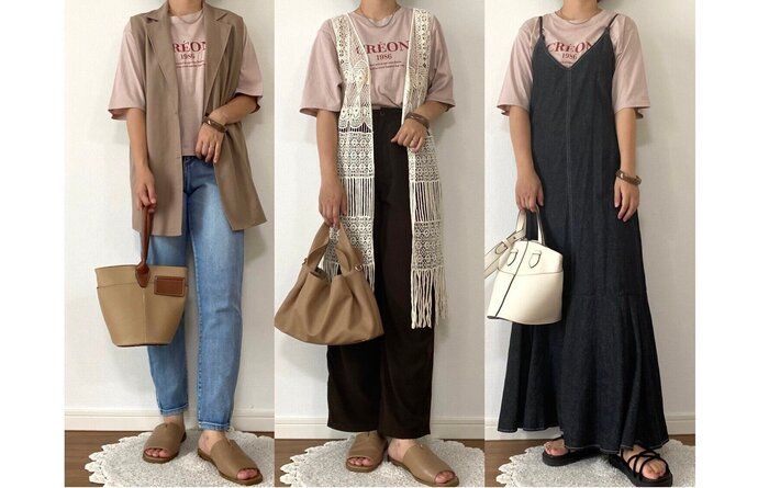 【しまむら】550円二の腕カバーもしてくれる大人のくすみピンクTシャツ