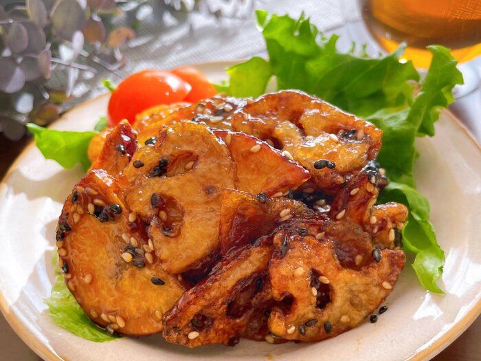 【食材２つ！】家族からも大好評！さつまいもとれんこんの甘酢炒め！