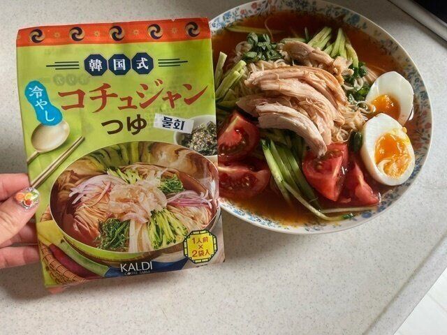 【カルディ】いつものそうめんに飽きたらこれ！韓国式冷やしコチュジャンつゆ