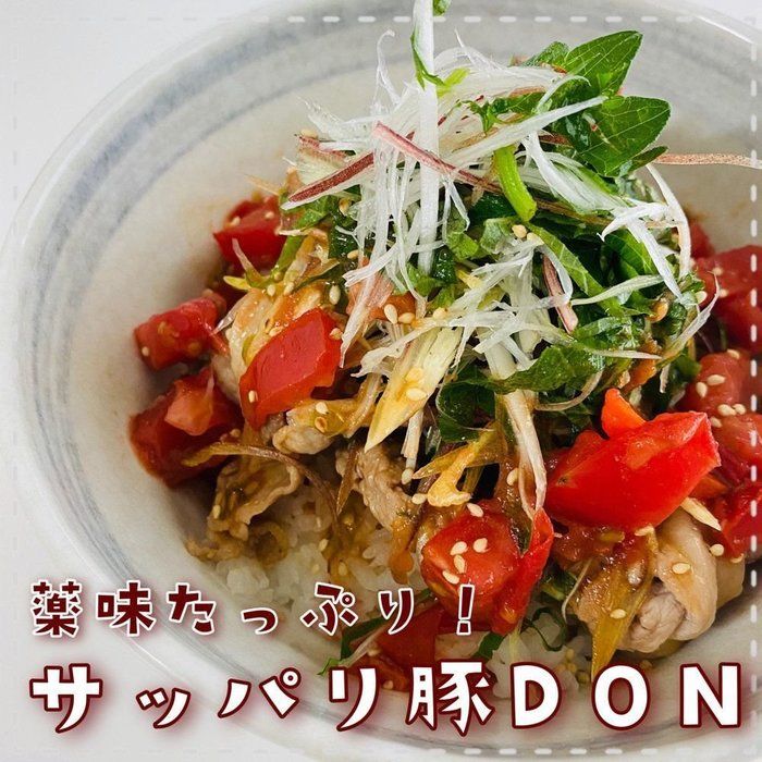 暑い日のランチに食べたい！薬味たっぷりサッパリ豚丼