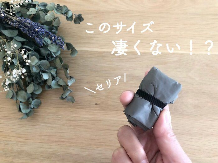 【セリア】小さ過ぎてビックリ！超コンパクトなエコバッグ
