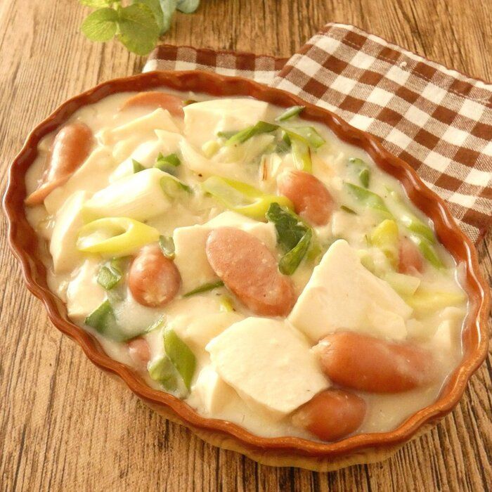1人分100円以下でボリュームたっぷり「豆腐とネギのクリーム煮」