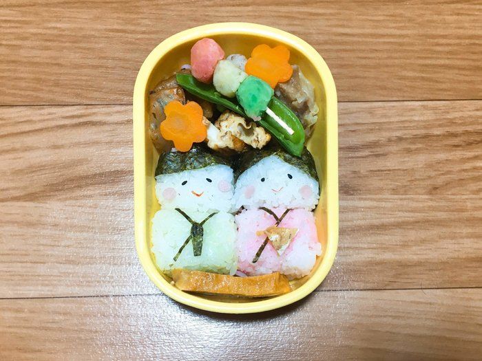 年少弁当！ひなまつりデコ