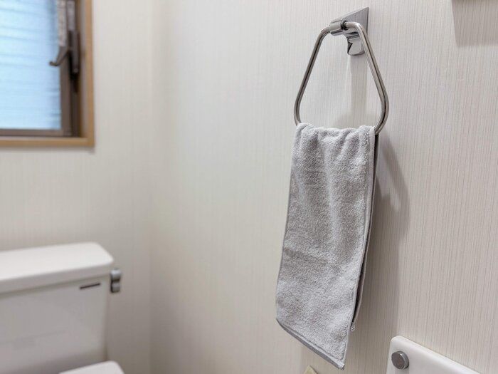 フェイスタオルはタオルバーにかけないで！折らずに掛けられるタオルが超便利！