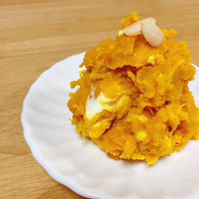 【レンジで5分だけ】気分も上がる！かぼちゃのスイーツサラダ