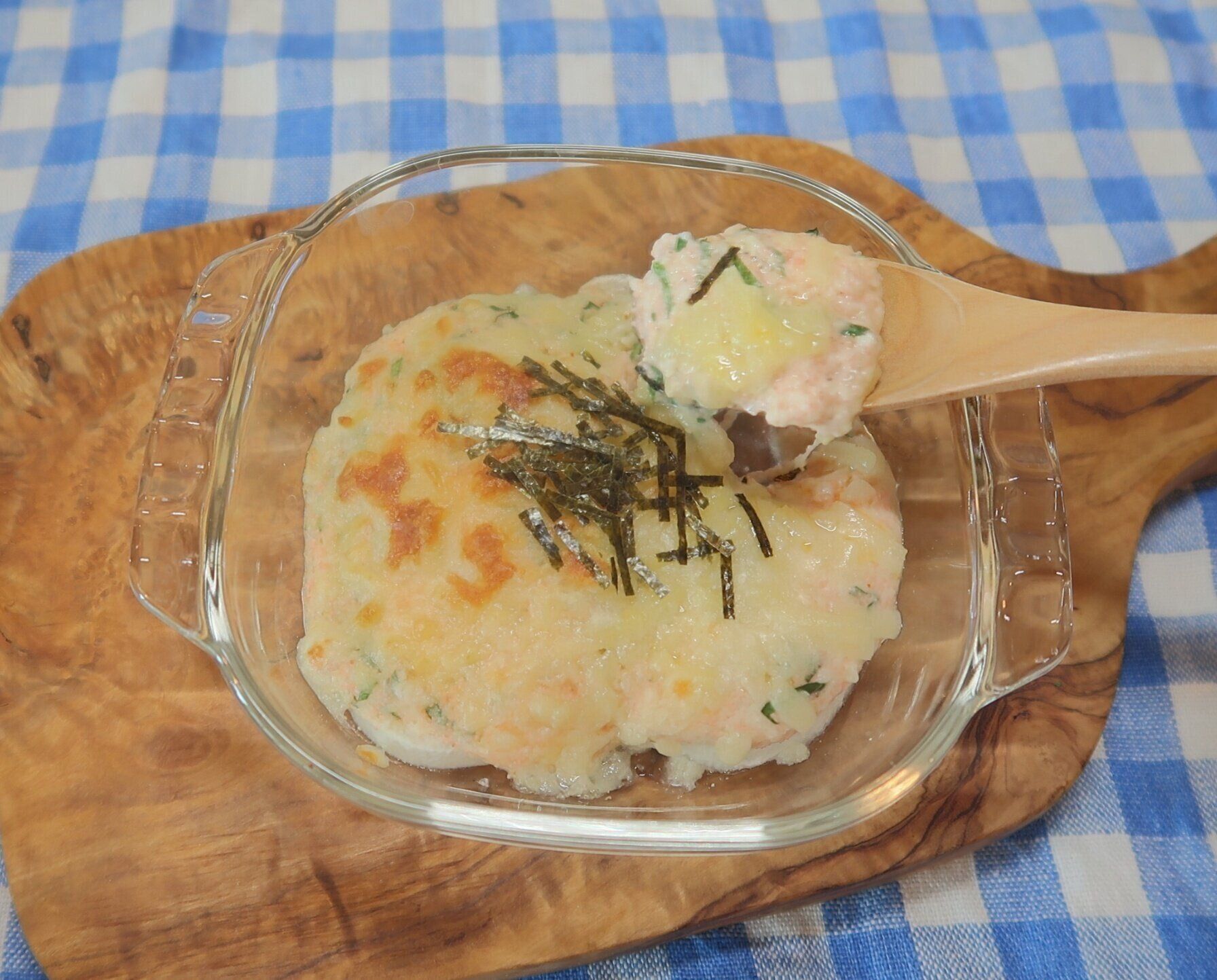 ホワイトソース不要！【長芋と大葉の明太チーズグラタン】のつくり方