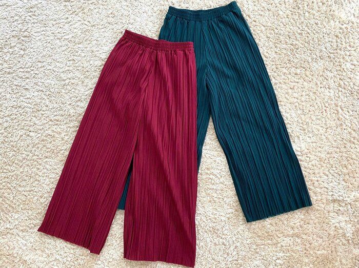 【しまむら】最安値ボトム！？550円トレンドカラーのプリーツパンツ
