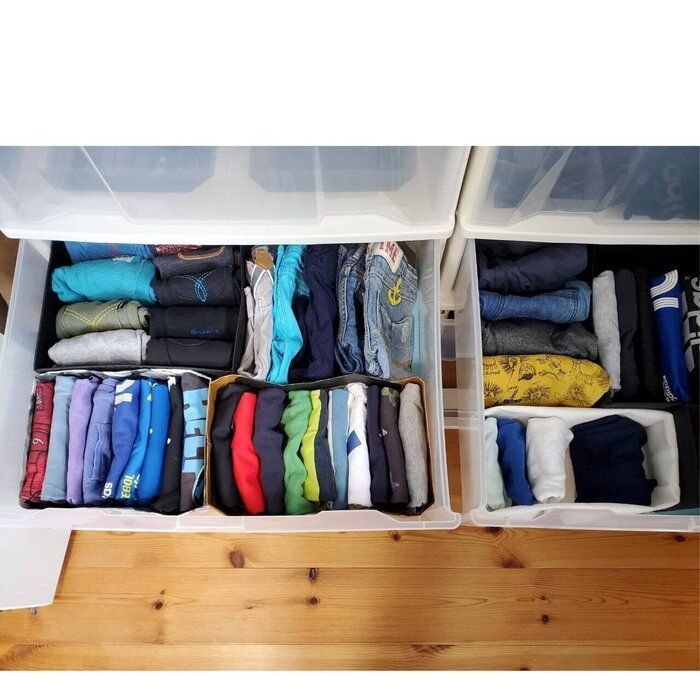 誰でもできる！セリア「整理収納仕切りケース」を使った子ども服をすっきり収納するシンプルな方法