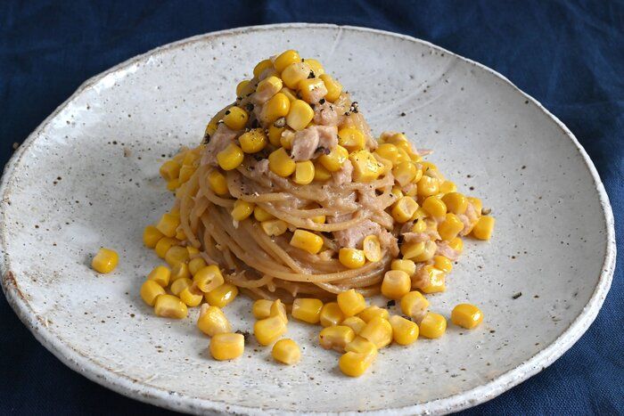 「今日は買い物行きたくない！」の救世主！包丁なし！日持ち食材だけで作る「コーンとツナのパスタ」レシピ