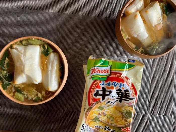 手軽にお雑煮！一杯110円のコスパ良し。