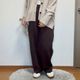 【ユニクロ】部屋着見えしない!スウェットなのにキレイ見えなワイドパンツ