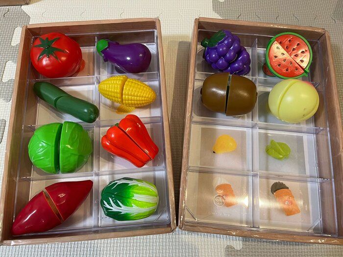 100均グッズでままごと食材収納！ひと工夫して知育にもなっちゃう！