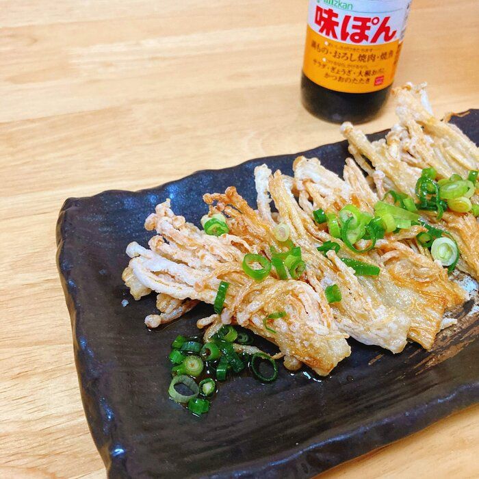 【ハマる食感】 シンプルなのに、映えておいしい！えのきのネギポンがけ