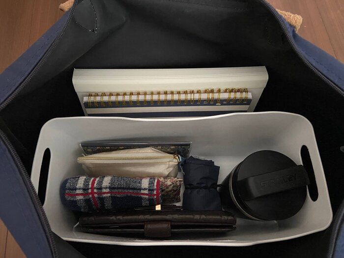 【セリア】ロンシャンのトートバッグの仕切りにソフトケースを使ってみた感想