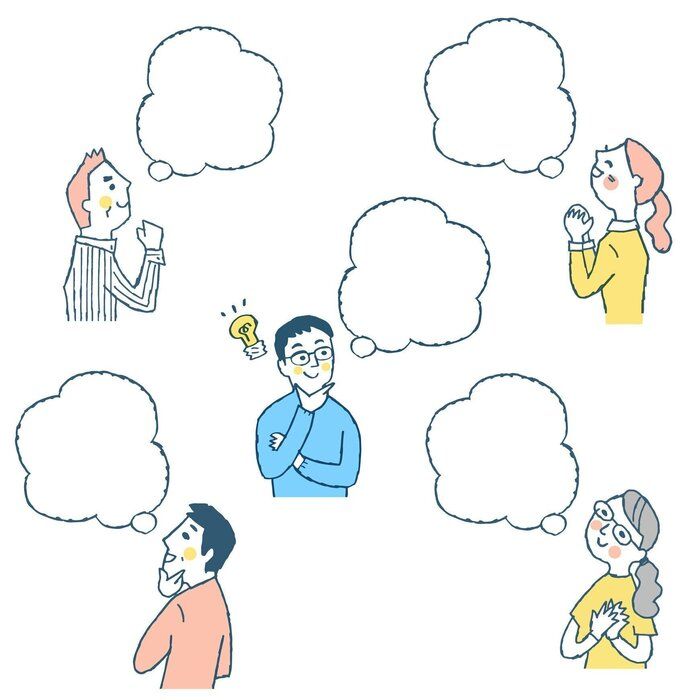 男性と女性とそのスピーチバルーン