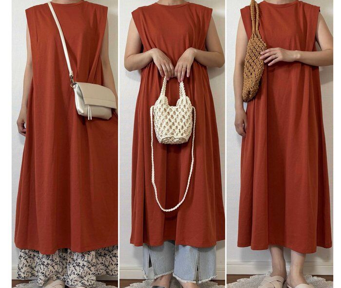 【しまむら】1639円二の腕カバーしてくれる接触冷感&速乾性の夏カラーワンピースが涼しくて楽ちん！