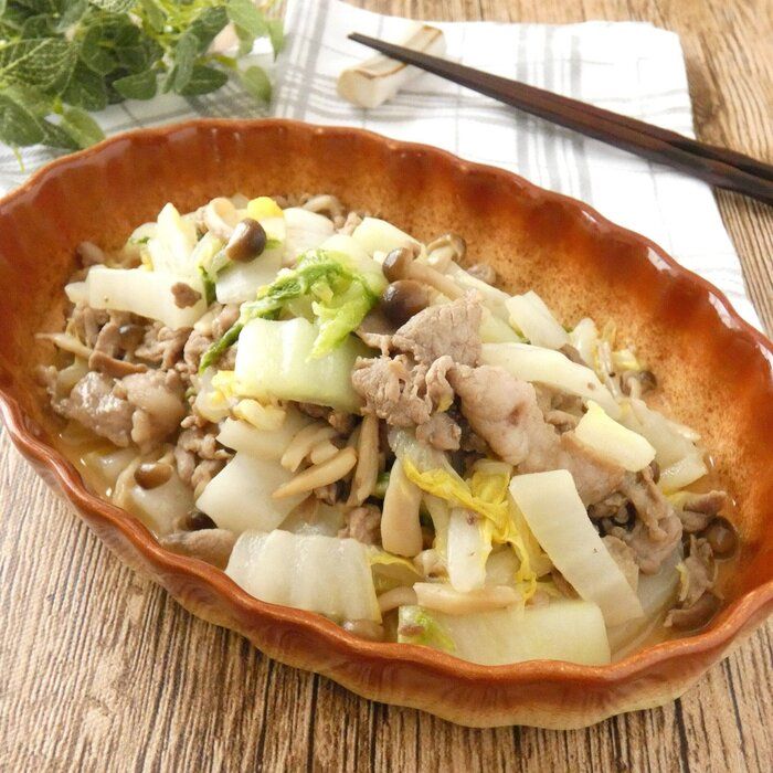 調味料1つで味つけ簡単！「豚肉と白菜の昆布茶炒め」