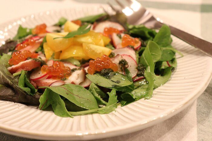 【成城石井】話題のジェノベーゼ風大葉ソースでタコのカルパッチョ