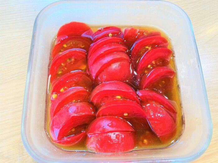 材料3つ！【トマトの作り置き】切って漬けるだけ！はちみつが決め手のアレンジ自在レシピ