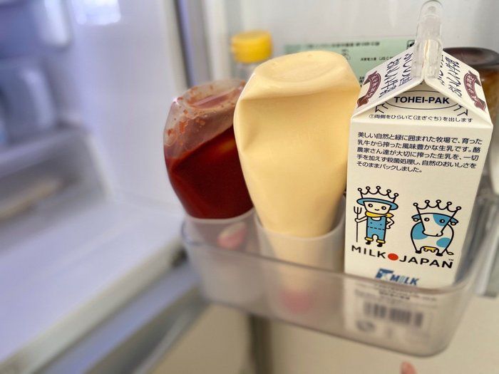 冷蔵庫ポケットの収納、倒れにくく、綺麗に収納するには？