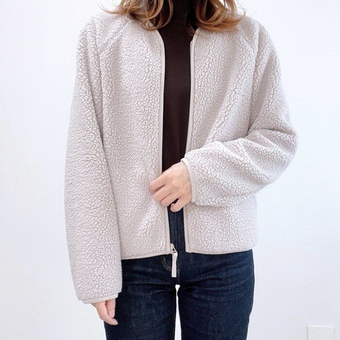 【ユニクロ】さっと羽織れて暖かいボアフリースカーディガン