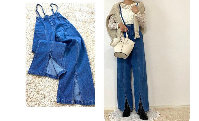 【しまむら】あの脚長効果絶大な神デニムが再販！新色も登場！？サス付き裾スリットデニム