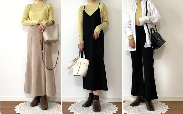 【しまむら】1419円春カラーのイエローニット！今買えば春まで大活躍！