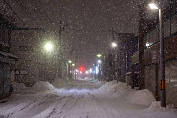 雪の日の日本の道路