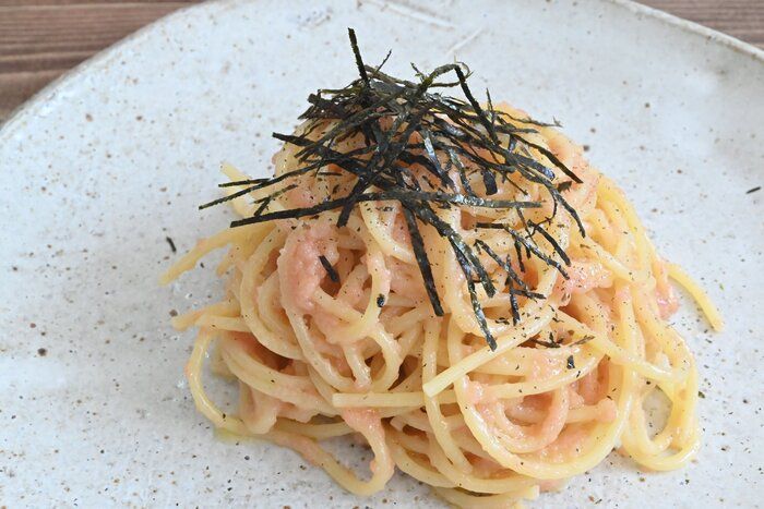 パスタソースにさようなら！茹でたパスタに混ぜるだけ！お手軽♪明太子パスタ