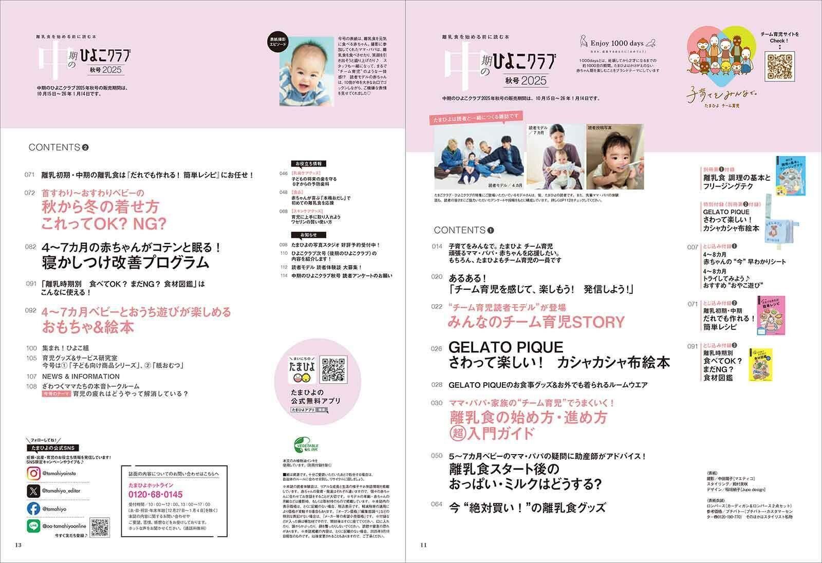 「中期のひよこクラブ 2025年秋号」目次