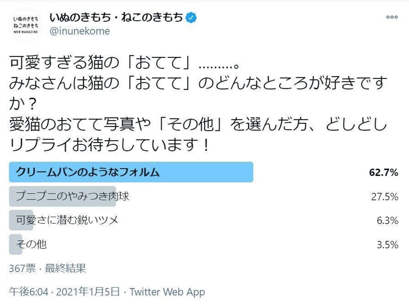 クリームパン やみつき肉球 それとも 猫の おてての好きな所 大調査 ねこのきもちweb Magazine クリームパン やみつき肉球 それとも 猫の おてての好きな所 大調査 ねこのきもちweb Magazine