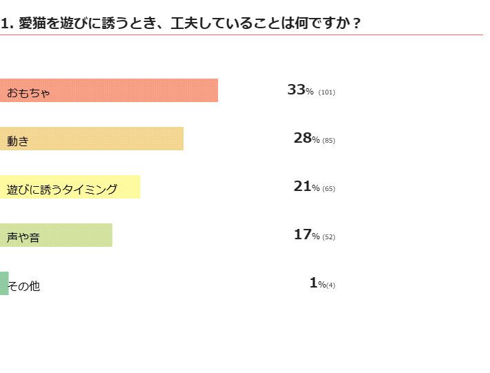 愛猫を遊びに誘うとき、工夫していることは何ですか？