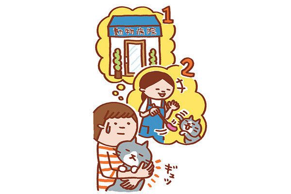 猫を預ける飼い主さん