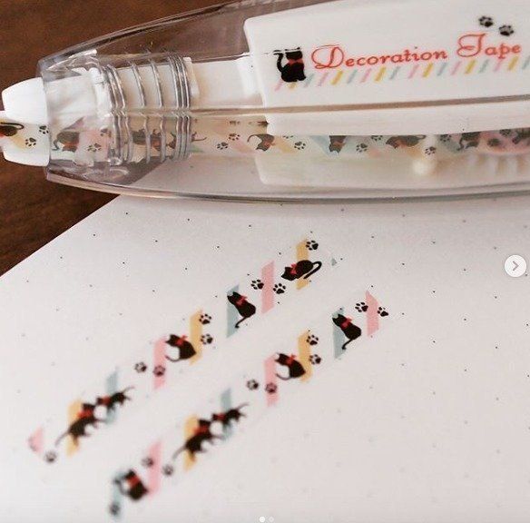 ダイソーの猫デコレーションテープ