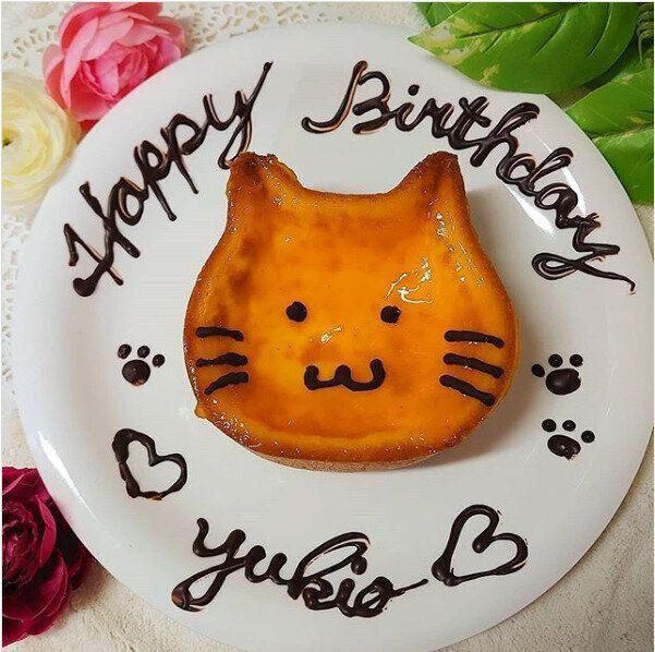 ねこねこチーズケーキ　誕生日デコレーション