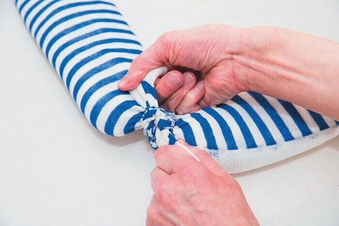 アームカバーを固結びに